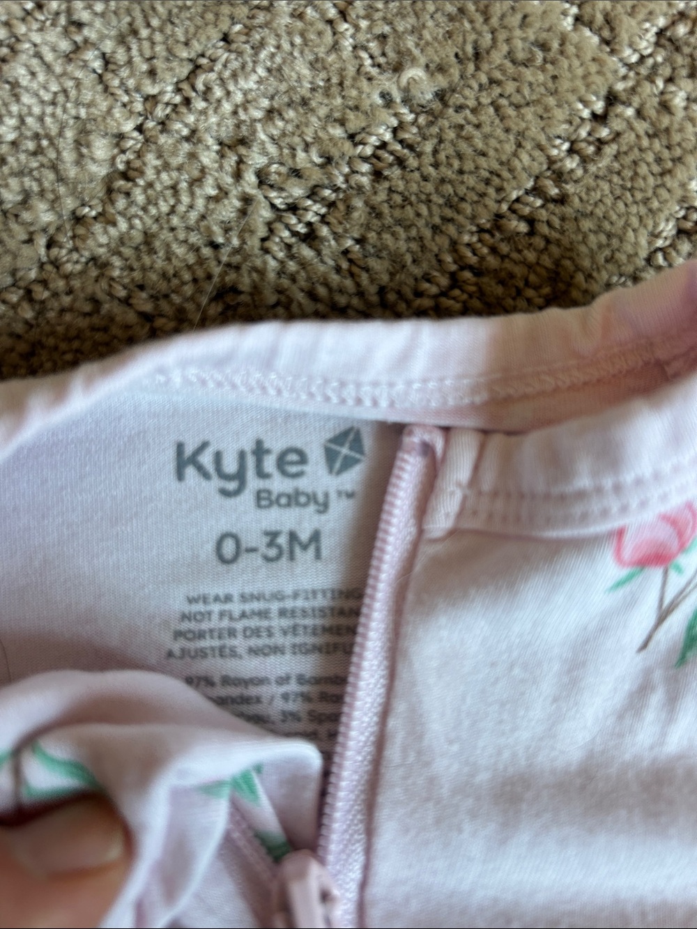 BAMBOO Pink Floral Zip Footie One-Piece - Picture 6 of 13